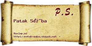 Patak Sába névjegykártya